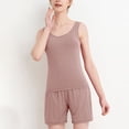 thumbnail image 6 of snilers Pajama Sets for Women Built in Bra Tank Top and Shorts 2 Piece Outfits Plus Size Pj Sets Sleepwear Casual Loose Lounge Set, 6 of 6