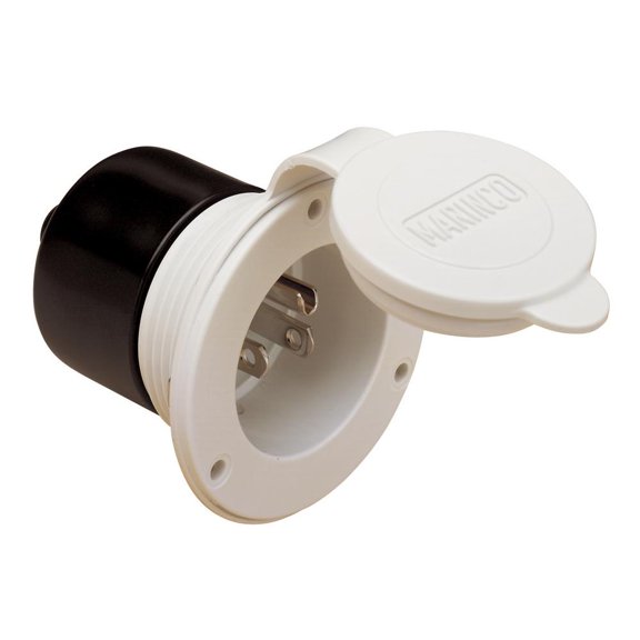 Marinco 150BBIW.RV 15A 125V STRAIGHT BLADE POWER INLET WHITE / EA