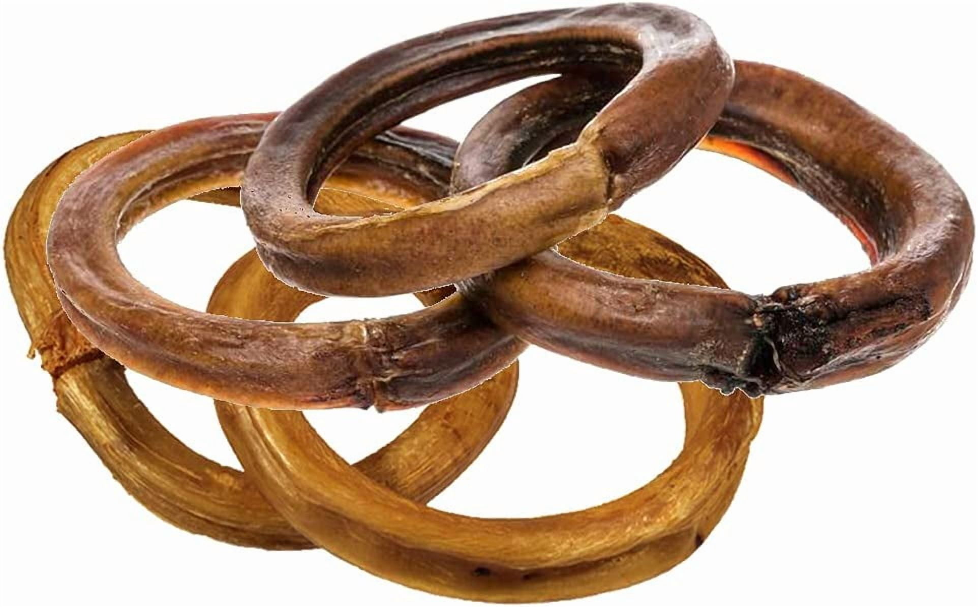 HotSpot Pets Bully Stick Rings for Dogs (5 Pack) - Premium All Natural Beef Pizzle Chew Treats - Grain Free