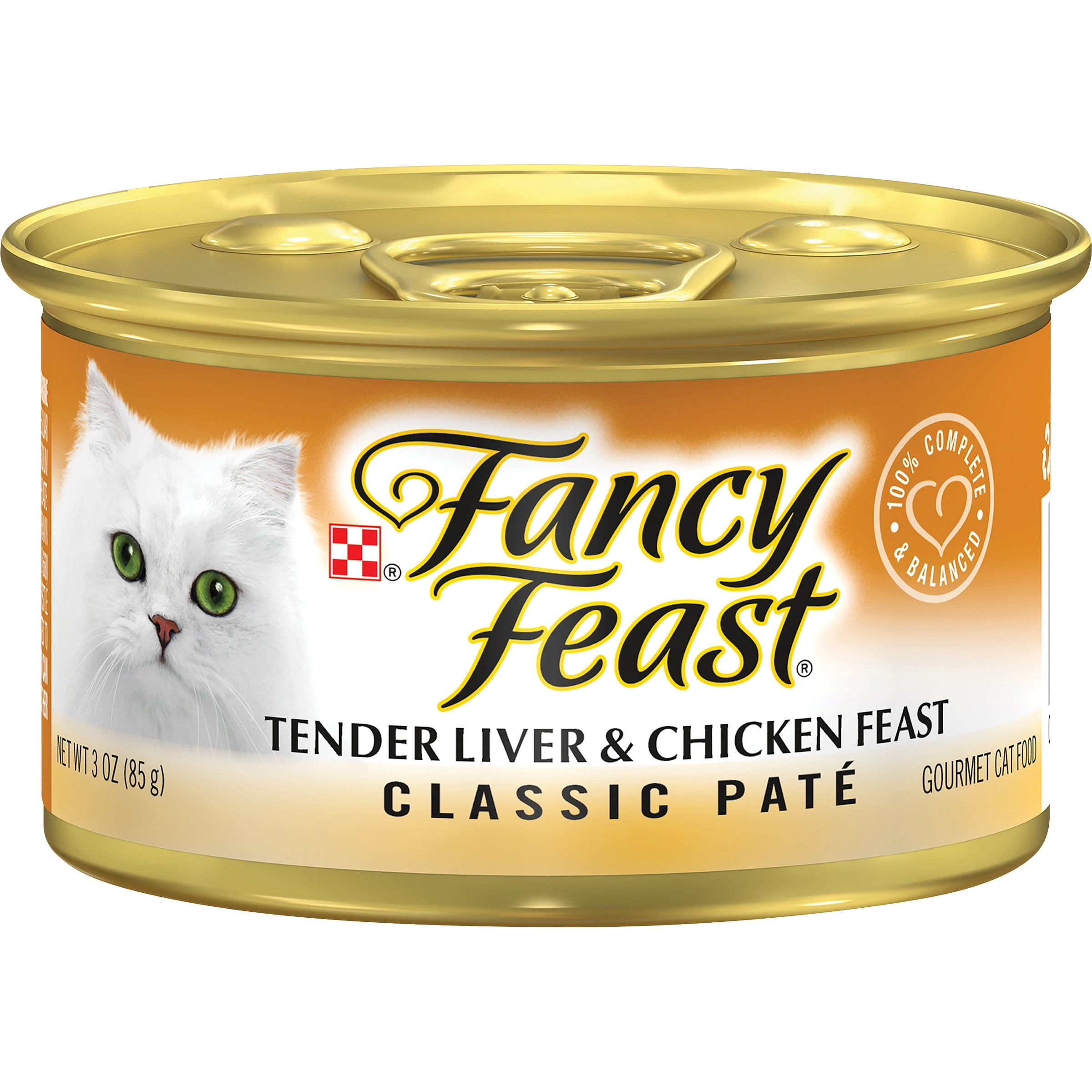 Fancy Feast Liver & Chicken Pate Wet Cat Food, Grain Free , 3 oz Can