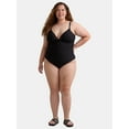thumbnail image 4 of Time and Tru Women’s and Women’s Plus Mesh Inset One Piece Swimsuit, Sizes XS-3X, 4 of 5