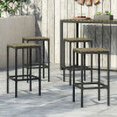 thumbnail image 2 of Arath Outdoor Modern Industrial Acacia Wood Bar Stools (Set of 4), Gray and Black, 2 of 9