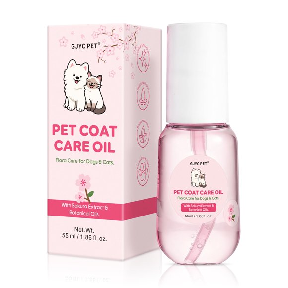 Aceite para el cuidado del pelaje de mascotas GJYC PET, flor de cerezo y escualano, 50 ml