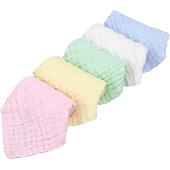 5 Pack (Multicolor) Baby Burp Cloths,Natural Cotton Baby Wipes - Soft Newborn Face Towel and Washcloth for Sensitive Skin,Registry as Shower,12x12 inches