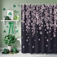 thumbnail image 3 of Shower Curtain, Spring Pink Cherry Blossoms Flower Waterproof Shower Curtain Set with Hooks for Bathroom Showers,Stalls and Bathtubs,60x72In Blossom Floral on Black, 3 of 9