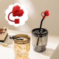 thumbnail image 4 of Silicone Straw Caps for 10mm Tumblers, Red Heart Straw Covers Toppers, Reusable Dust-Proof Straw Toppers, Valentines Day Decorations, 4 of 5