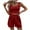 Wine, variant on Fashion Plus Size Two Piece Sets For Women Summer Solid Tank Top Shorts Casual Home Set