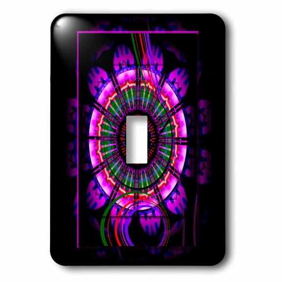 3dRose, MANDALA 6 glowing blue red black meditation harmony balance peace NewAge spiritual spirituality, single toggle switch