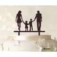 thumbnail image 1 of Wedding Cake Topper With Children Family Silhouette Cake Topper Cake Decorations Cake Color Option Available 6-7 Inches Wide, 1 of 1