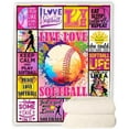 thumbnail image 4 of Softball Fleece Throw Blanket, 50x60 inch, Lightweight, Soft, Warm, Wrinkle Resistant, Ideal Softball Gifts for Girls, Teenager Team, Coach, Fall, Christmas, Bed, Couch, Dorm, 4 of 5