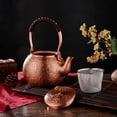 thumbnail image 3 of Classic Pure Copper Teapot without Coating, 2L Tea Kettle with Tea Ball for Loose Leaf, Chinese Style Real Copper Tea Pot for Stovetop Safe, 3 of 6