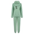 thumbnail image 3 of Gibobby Conjuntos de sudadera con bloques Traje pantalón de dos piezas con capucha y estampado floral de diente de león de girasol para mujer(Verde,XL), 3 of 4