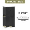 thumbnail image 5 of Wooflex 66" Tall Resin Storage Shed with 4 Shelves, Floor, Lockable Door, 30 Cu.ft Utility Cabinet, Outdoor Plastic Storage Rack 5.5'x1.9'x2.6' ft, Dark Gray, 5 of 10