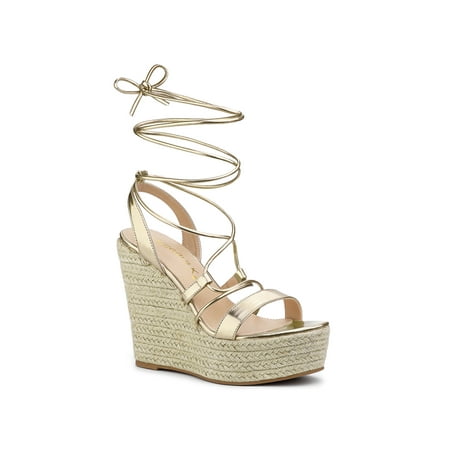 

Allegra K Women s Espadrilles Platform Wedges Heeled Lace up Sandals