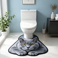 thumbnail image 4 of Blateno U-Shaped Animal Print Diatom Mud Toilet Floor Mat, Super Absorbent Quick Dry Non-Slip Bathroom Rug, Machine Washable Cute Cat Tiger Dog Decor Mat for Toilet Shower Entry, 4 of 6