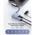 thumbnail image 4 of BENFEI USB C Splitter 1 in 2 Out Dual USB C Audio Jack Adapter with 60W Fast Charging, Type C Audio Headphone Compatible with iPhone 16/16 Pro/Pro Max, Samsung Galaxy S25/S24/S23 iPad Pro, Pixel 9, 4 of 8