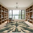thumbnail image 2 of ODIKA 4'x6' Machine Washable Non-Slip Area Rug, Graphic Olive Green High Traffic Rug, Green, 1163428, 2 of 7