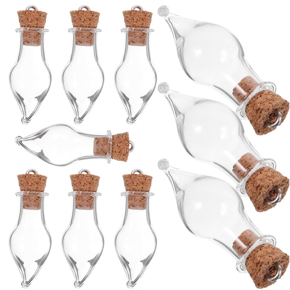 Milisten 10Pcs Small Glass Bottles with Cork Stoppers for Storage and Handmade Wish Jars