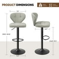 thumbnail image 3 of Daluvenix Bar Stools with Back Sets of 2 ,Modern Barstools Adjustable Faux Leather Upholstered Swivel Bar Stools, Counter Height Bar Chairs with Back for Kitchen Island,Light Gray, 3 of 6