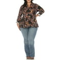 thumbnail image 2 of White Mark Women's Plus Size Floral Button Front Tunic Top, 2 of 6