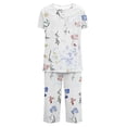 thumbnail image 4 of Tnhcen Women's Christmas Print Sleepwear Set Festive Short Sleeve Top with Buttons & Pockets 7/8 Pants Flannel Soft Comfortable Holiday Pajamas for Women Cozy Home Outfit, 4 of 6