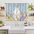 thumbnail image 2 of Spring Easter Kitchen Curtains Window Panels, Rabbit Ears Foot Colorful Eggs Wooden Plank Insulated Window Treatment Curtain, Grommet Curtains for Bedroom/Living Room/Bathroom, 2 Piece 52"Wx72"L, 2 of 8