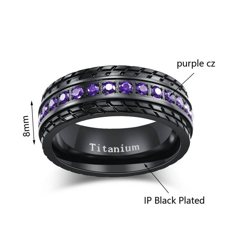 Purple titanium shop wedding band