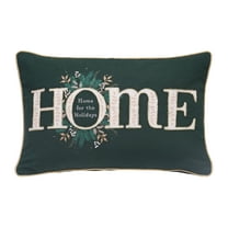 "Home For The Holidays" Christmas Lumbar Accent Pillow 14" x 22"