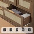 thumbnail image 4 of Tuekys 7 Drawers Dresser for living Room, Rattan Dresser TV Stand for Bedroom Closet, Wood Chests of Drawers with Metal Handle and Wide Drawers, 4 of 6