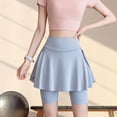 thumbnail image 1 of Falda de tenis con bolsillo, ropa deportiva para hacer ejercicio, , entrenamiento, pantalones cortos de cintura alta Gris, 1 of 8