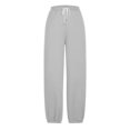 thumbnail image 6 of Joggers for Women UK High Waisted Sweatpants with Pockets and Drawstring Wide Leg Cargo Trousers Baggy Jogging Joggers Solid Colour Workout Tracksuit Bottoms Casual Lounge Active Pants, 6 of 6