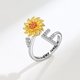 thumbnail image 1 of Rotating Sunflower Initial Letter Rings For Women Anti Anxiety Spinner You Are My Sunshine Stainless Steel Ring Birthday Jewelry, 1 of 5