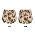 thumbnail image 5 of Picia Rooster Pattern Women's 2 in 1 Athletic Running Shorts High Waisted Workout Casual Gym Sweat Shorts with Comfy Liner Zipper Pockets-Small, 5 of 9