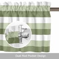 thumbnail image 6 of Sage Green and White Striped Valance Curtain Abstract Ombre Geometric Window Valances Rod Pocket Short Curtains Window Treatments for Kitchen Bedroom Bathroom Laundry 56" x 16", 6 of 9