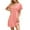 Pink, variant on Busydd Womens Summer Dress V Neck Short Sleeve Spring Dresses Solid Color Comfy Casual Dress Trendy Mini T Shirt Dress Sundresses