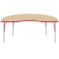 thumbnail image 3 of ECR4Kids 48in x 72in Kidney Everyday T-Mold Adjustable Activity Table Maple/Red - Standard Swivel, 3 of 3
