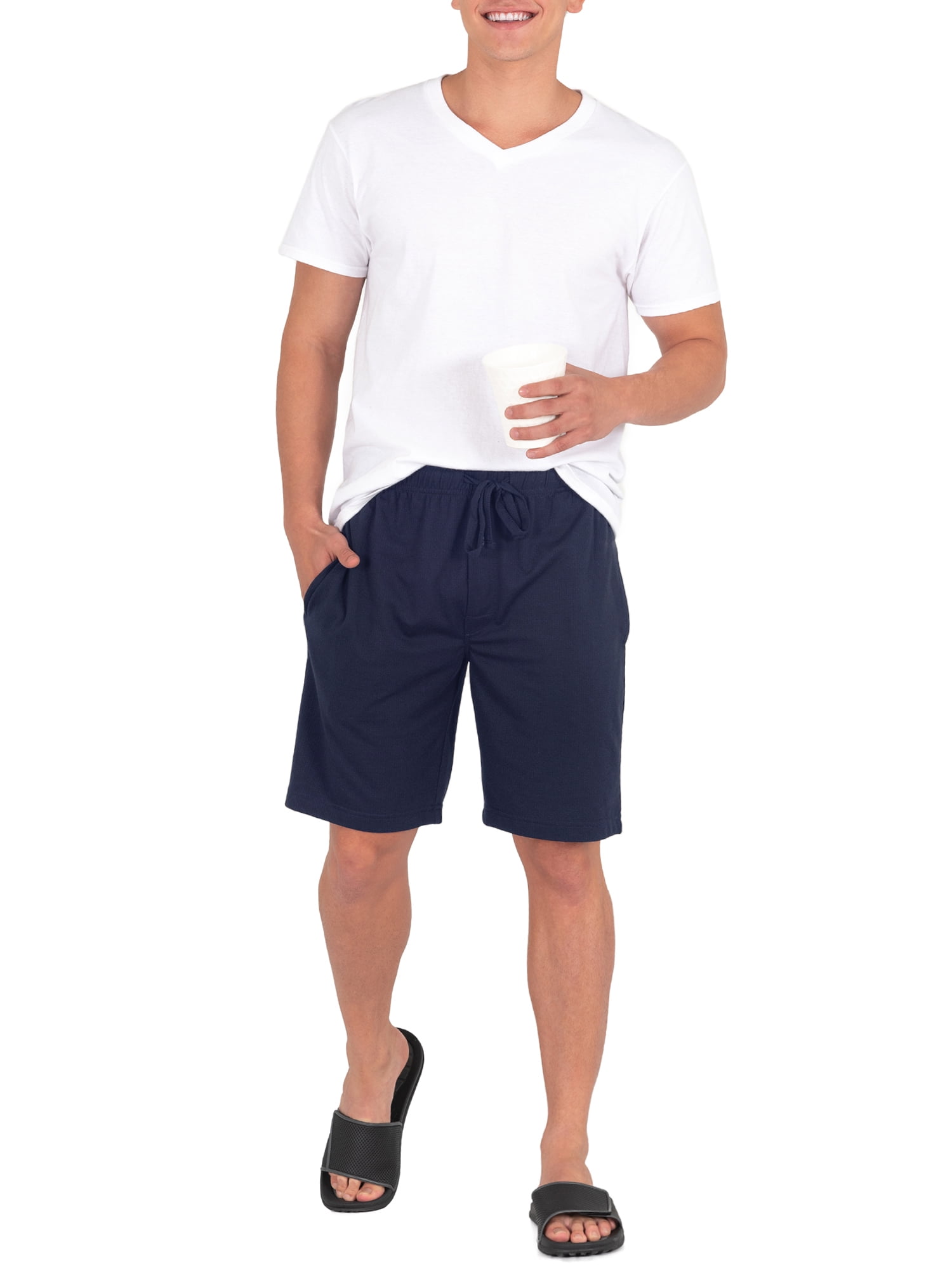 Fruit of the Loom Men's and Big Men’s Breathable Mesh 2-Pack Knit Sleep Pajama Short, S-2XL