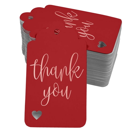 Inkdotpot Pack Of 100 ThankYou Bridal Shower-Baby Shower-Retirement-Wedding-Birthday Favor Paper Tags Craft Real Rose Gold Foil Hang Tags