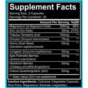 AlphaFX Testosterone Booster Estrogen Blocker Supplement for Men with Tribulus Terrestris, Increased Energy, Stamina, Strength - 180 Capsules (2-Pack)