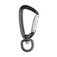 thumbnail image 1 of 500KG Carabiner Rotating Ring Hammock Hanging Buckle Hook Black, 1 of 6