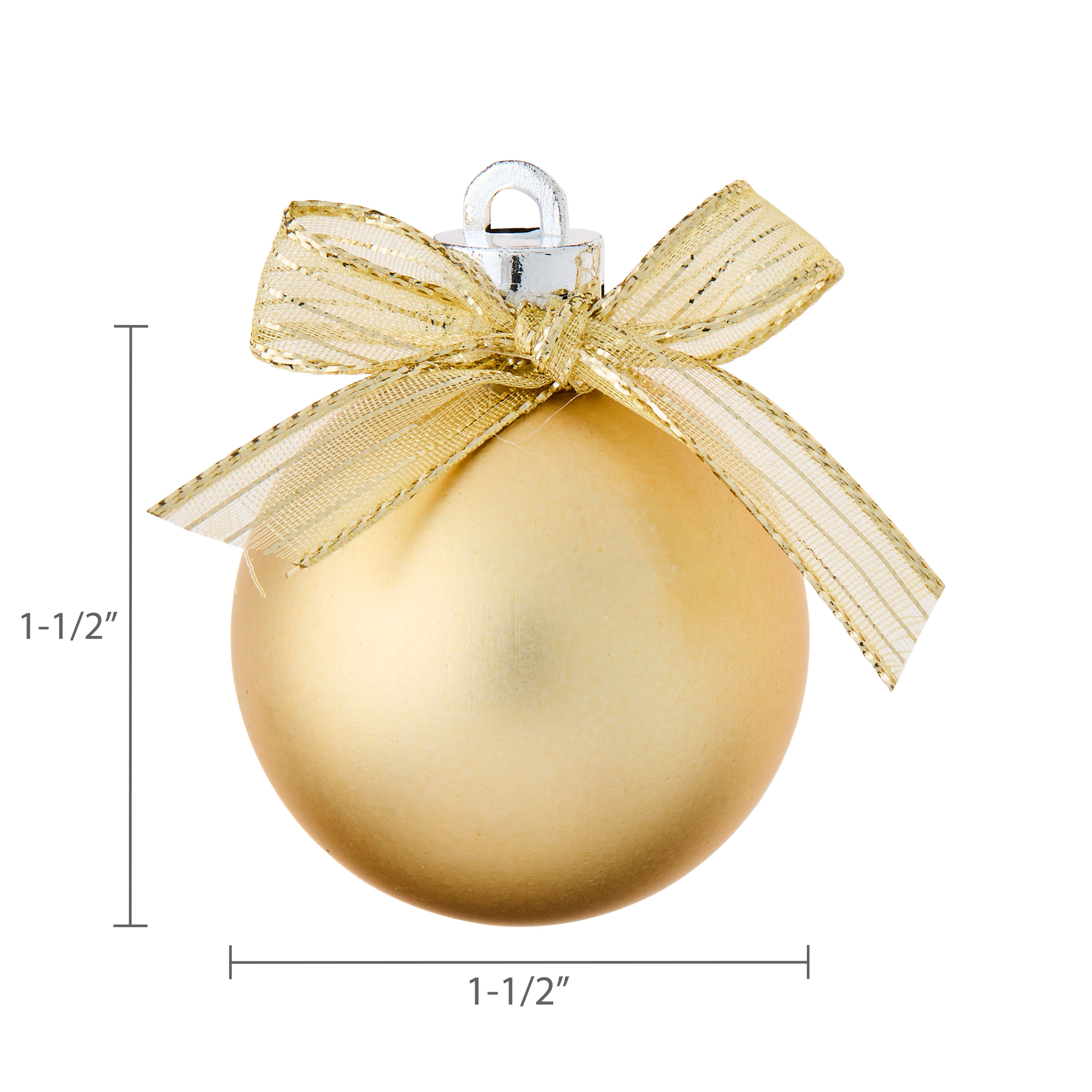 Gold and White Mini Ball Christmas Ornaments, 12 Count, by Holiday Time