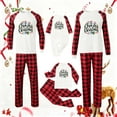 thumbnail image 3 of Mifsaly Family Christmas Pajama Sets 2025 Cute Xmas Santa 2 Piece Pjs Raglan Long Sleeve Pullover Sleepwear Crewneck Nightwear Plaid Sleep Pant with Pockets Holiday Festival Loungewear, 3 of 5