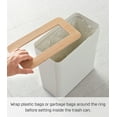 thumbnail image 5 of Yamazaki Home Trash Can - Two Styles, Ash, Steel + Wood, Rectangle, 2.5 gallons, 10 liters, Conceals Trash Liners, Lid, No Assembly, 5 of 6