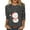 Grey, variant on Womens Christmas Tops 3/4 Sleeve Shirts Ladies Casual Snowman Print Crewneck Holiday Graphic Tees Blouses
