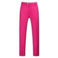 thumbnail image 2 of YDDIAN Mens Classic Suit Pants Straight Fit Modern Formal Dress Pants Separate Trousers Hot Pink 32, 2 of 5