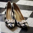 thumbnail image 4 of Masteelf 1 Pair Rhinestone Shoe Clips For Dress Shoes Detachable Shoe Decorations With Rhinestones And Pearls Shining Shoes Decorations Jewelry Shoe Clips, 4 of 8
