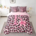 thumbnail image 2 of Homewish Fashion Leopard Print K 7-Piece Bedding Set, Princess Bowknot Comforter Sets, 2 of 7