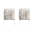 thumbnail image 2 of HomeRoots 476610 2 x 17 x 17 in. Ombre Gray Faux Fur Dining Chair Cushion Pads - Set of 2, 2 of 3