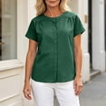 thumbnail image 6 of ClodeEU Women's Round Neck Short Sleeve Blouses,Casual Loose Fit Shirts for Summer ,Women's Plus L, 6 of 7