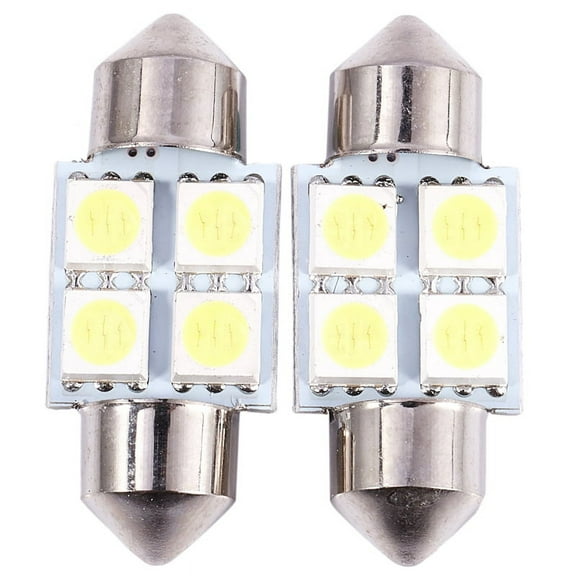 DC 12V 31mm 4 5050 SMD Car Interior Dome Festoon LED Light White 2 Pcs,2 x Car LED Lights,White